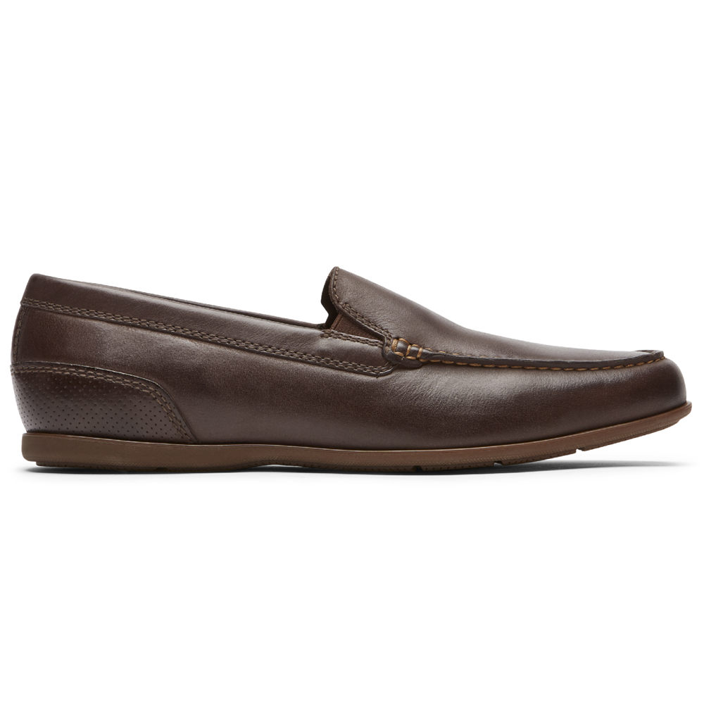 Sapato Vela Rockport Homem Marrom Escuro - Malcom Venetian - 52016CVYO